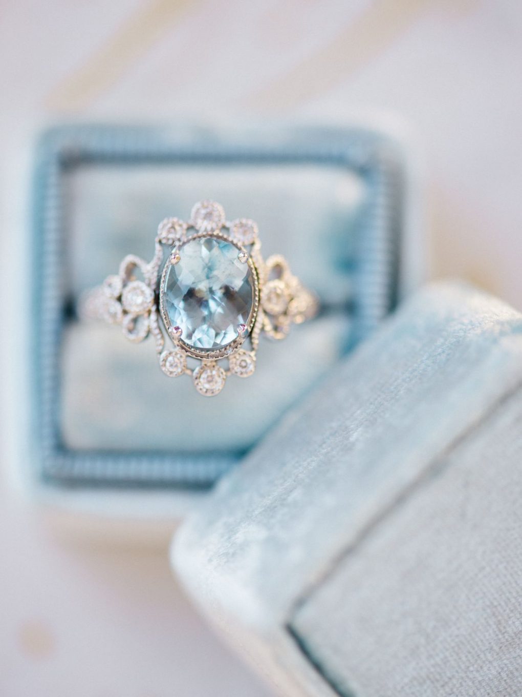 blue engagement ring