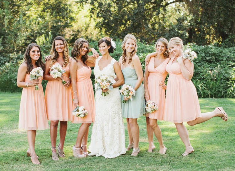 peach bridesmaids