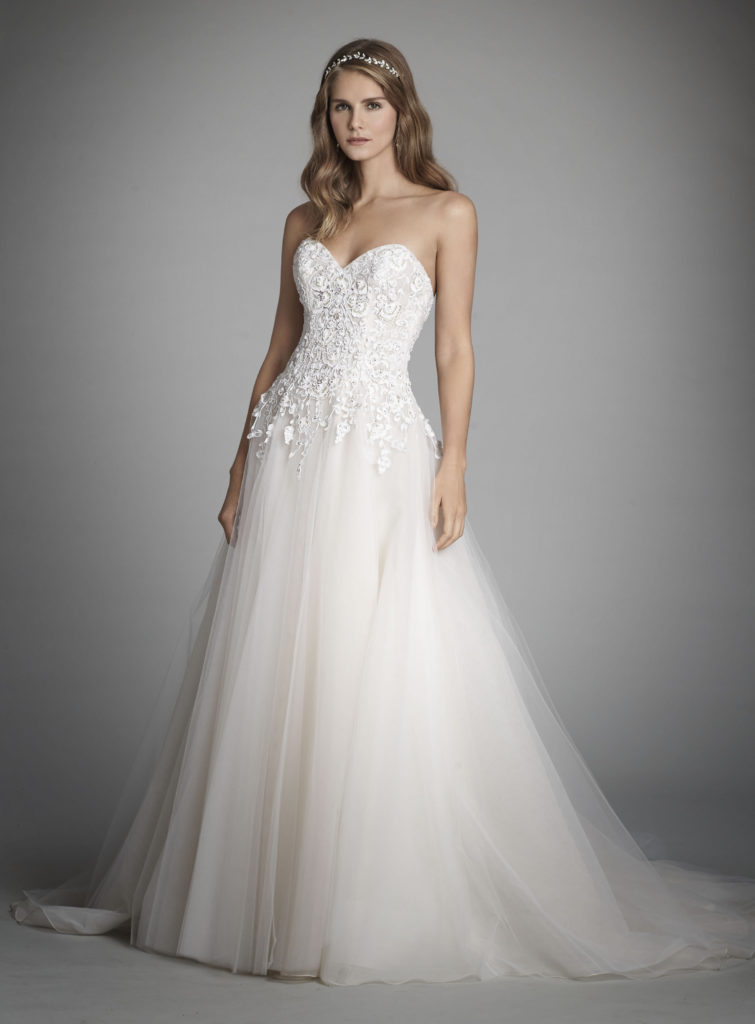 best wedding dress style for small bust