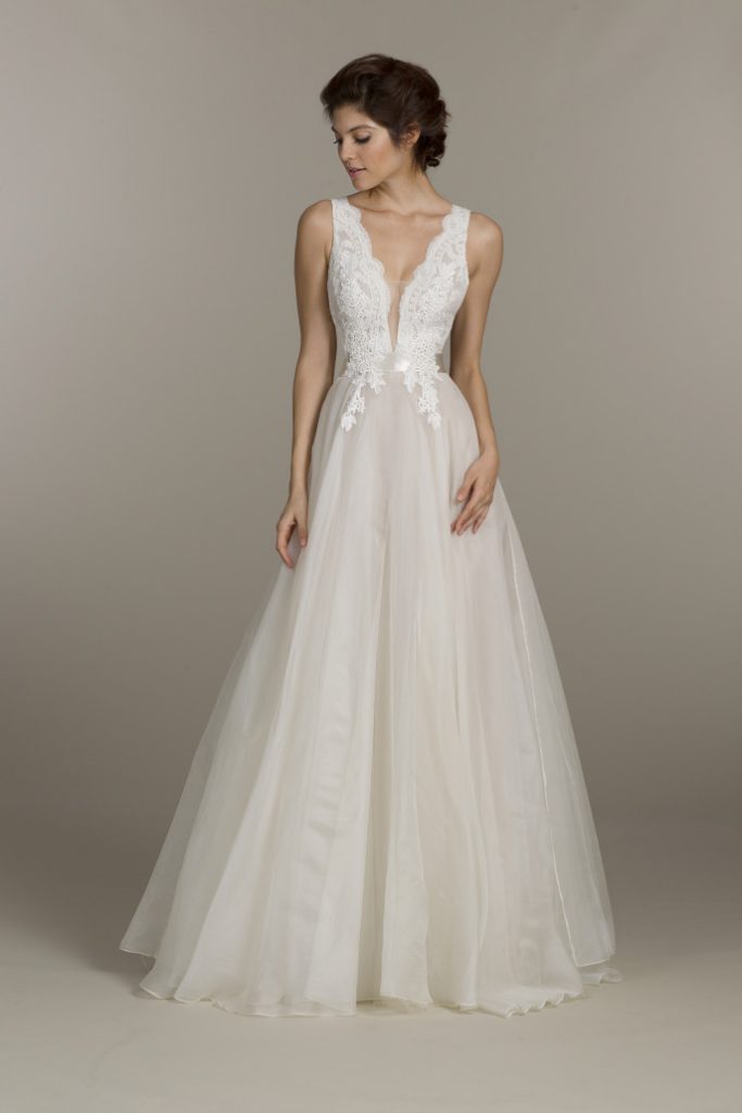 best wedding dress style for small bust