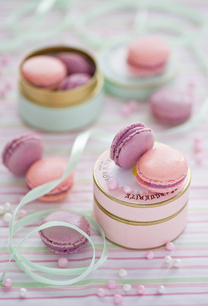 pink and purple macaroons