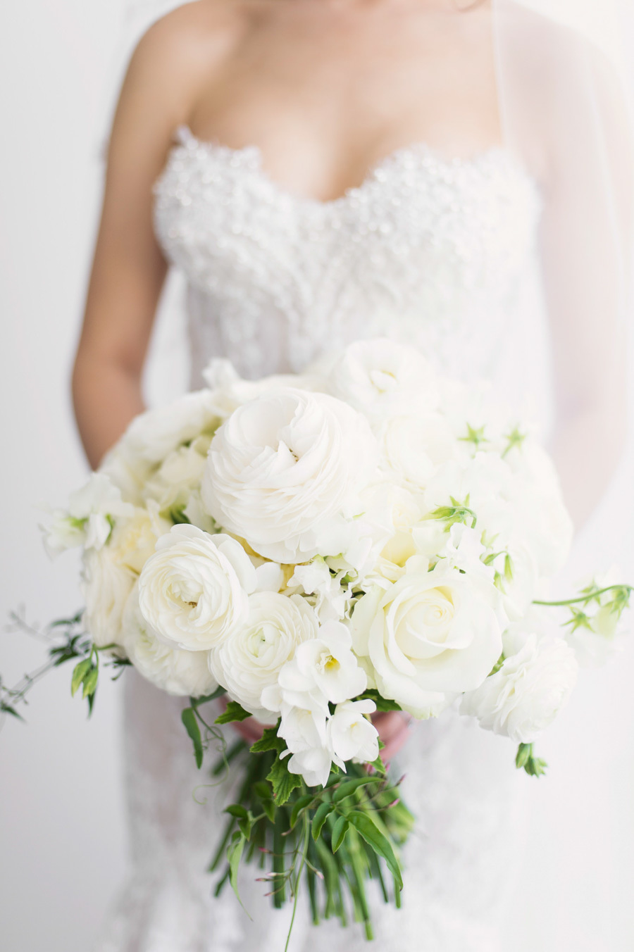 All-white peonies