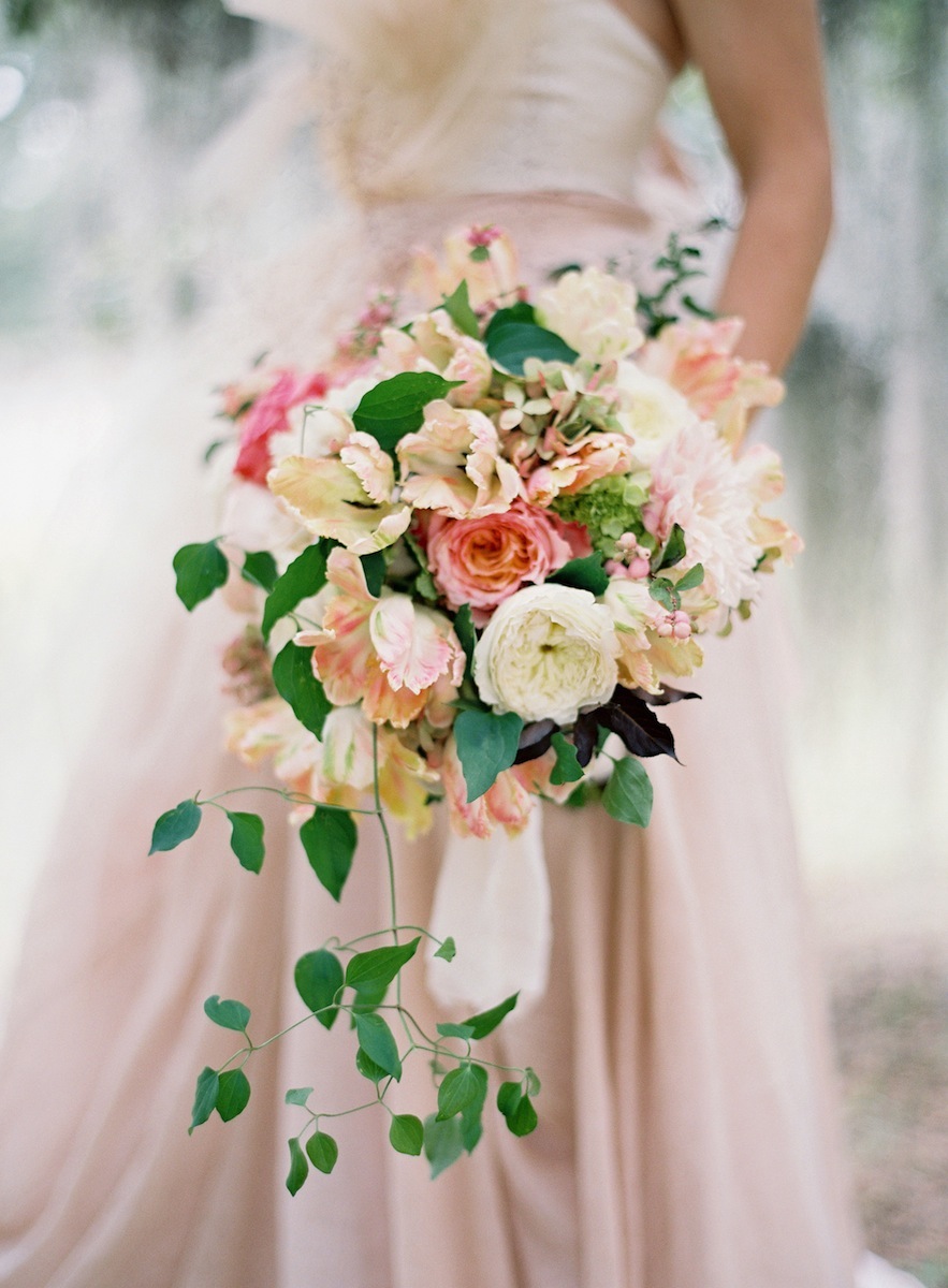 Cascading blush bouquet