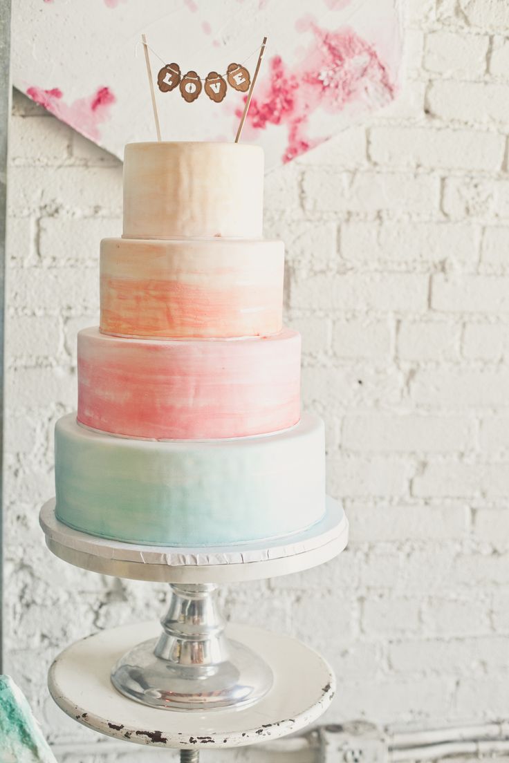 Pastel Buttercream Wedding Cake - Pink Cocoa