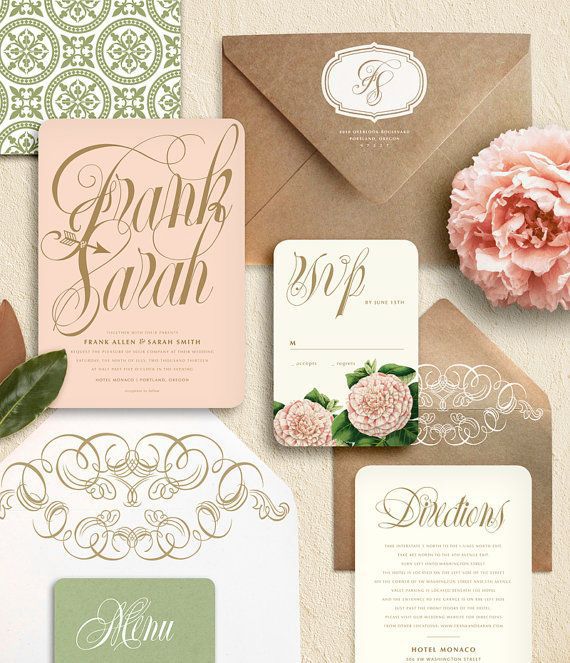 pink and cream invitation