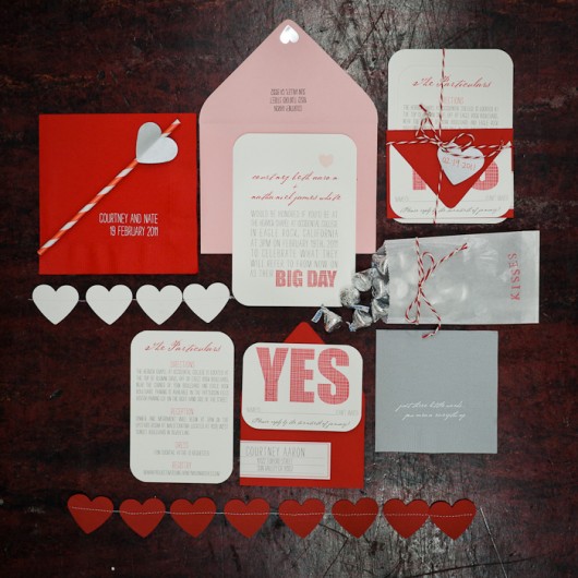 Red and pink stationery