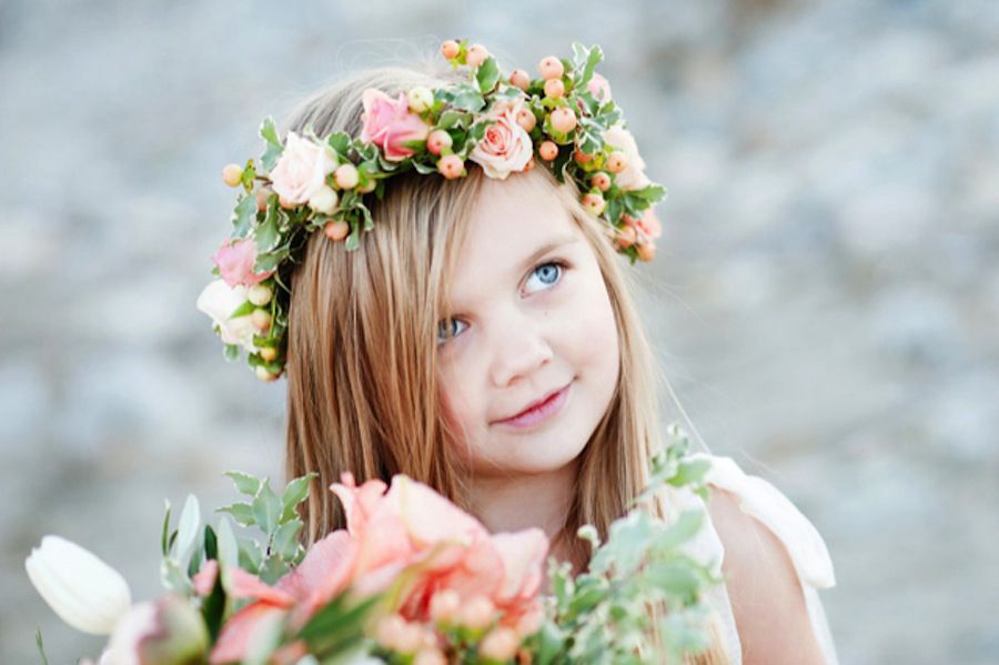 Flower girl with floral crown