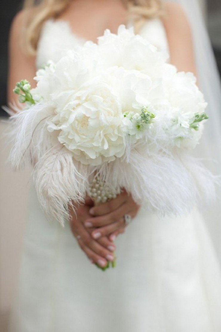 White feather bouquet