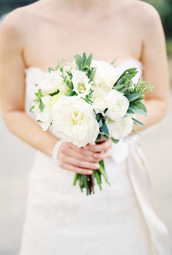 All White Bridal Bouquet