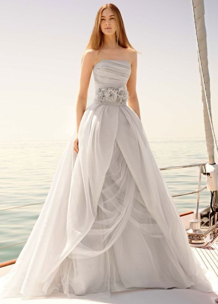 grey wedding gown