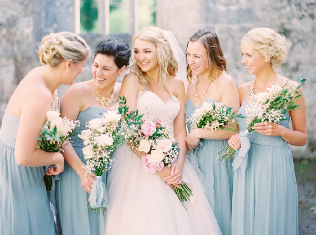 blue bridesmaids