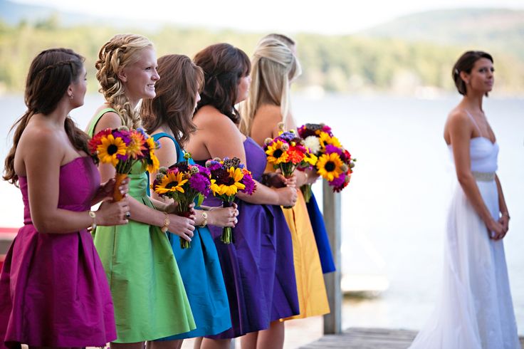 Colourful bridesmaids