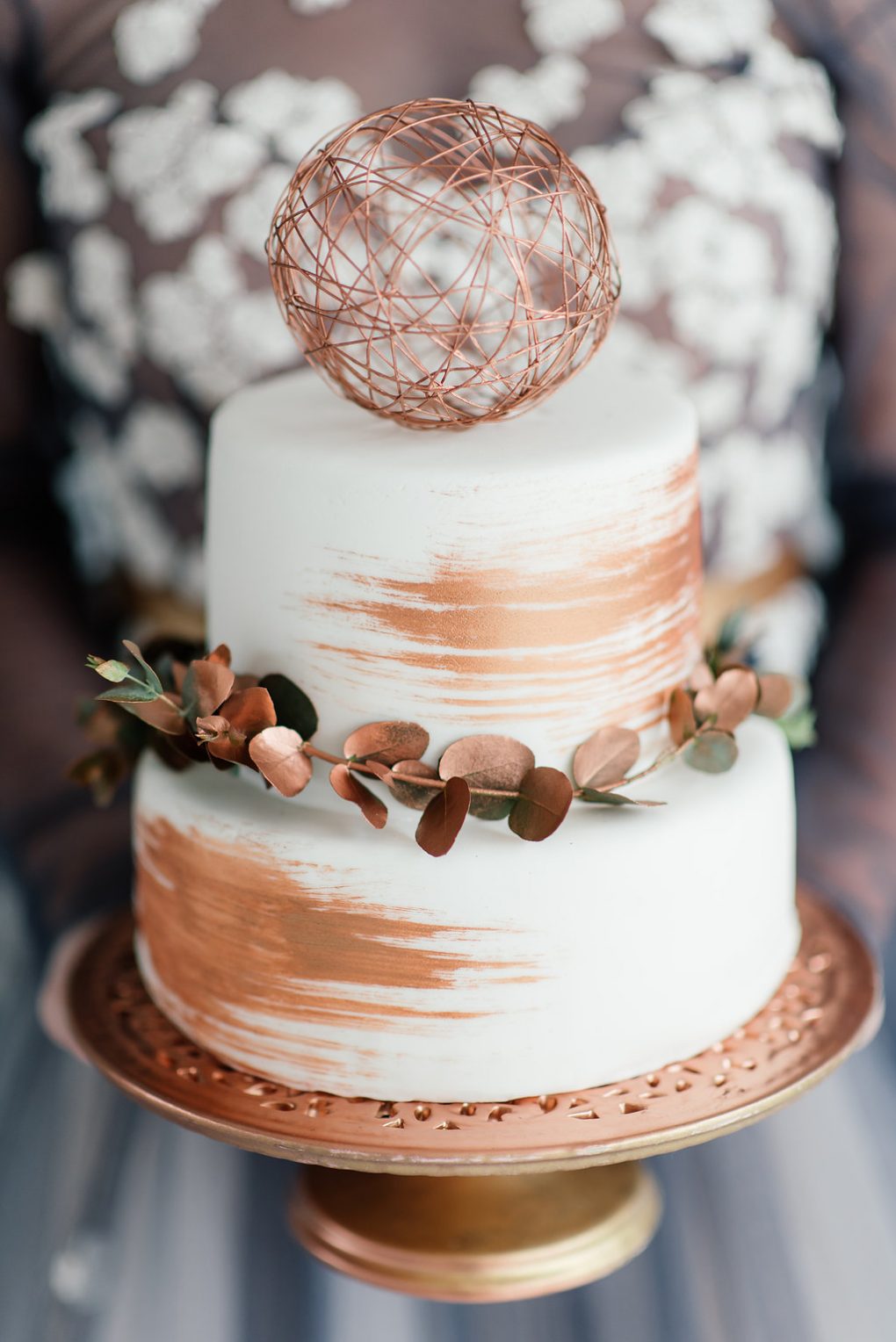 rose gold leaf cake