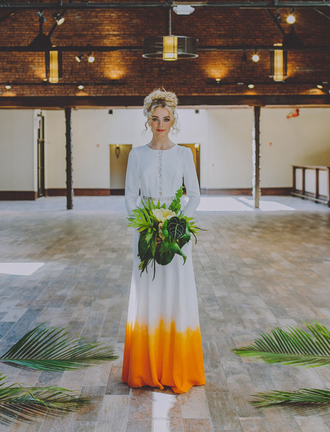 Dip-dyed, colorful wedding dresses are the new bridal trend