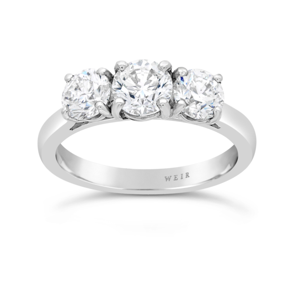 Weir & Sons Platinum Trilogy Engagement Ring, €13,140.