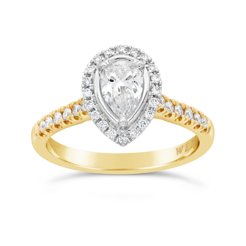 Weir & Sons 18K yellow Gold Pear Engagement Ring, €3,450.