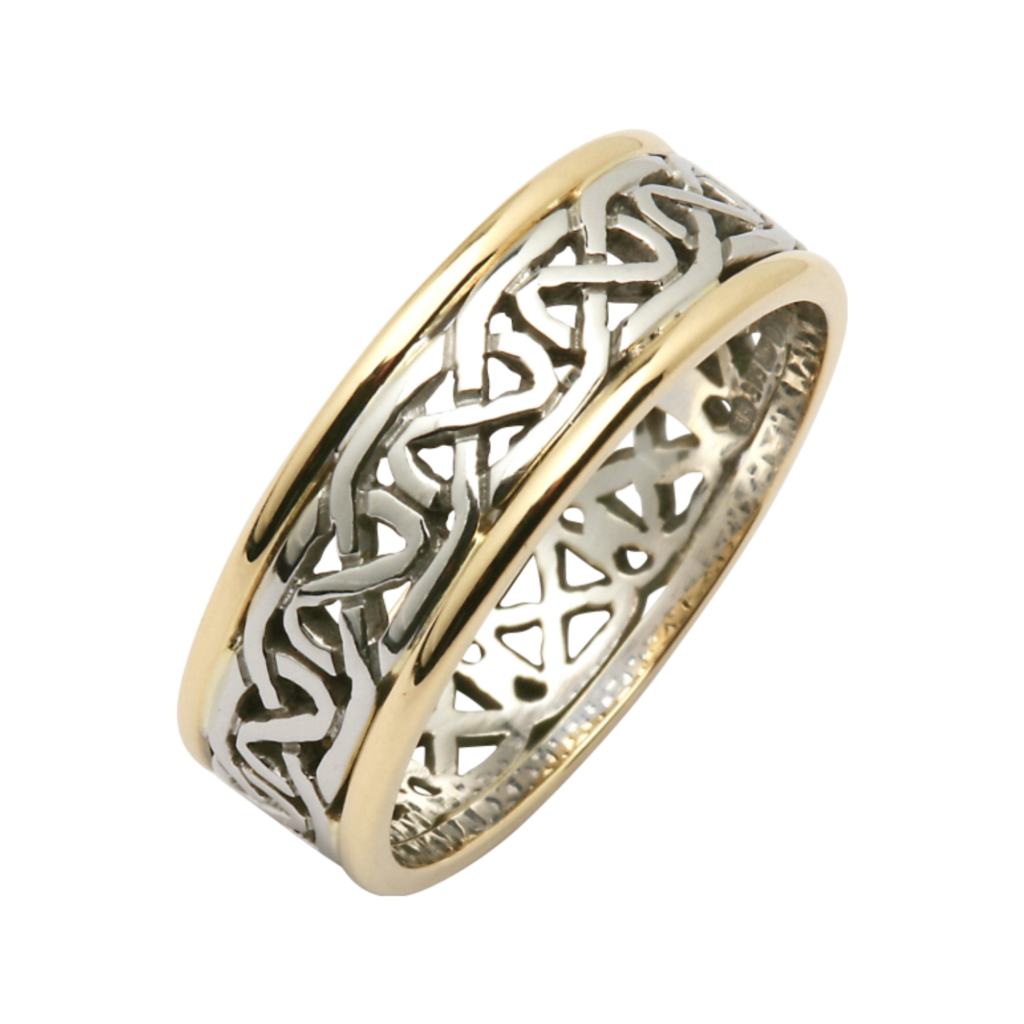 18K Yellow & White Gold Celtic Wedding Ring, €1400.