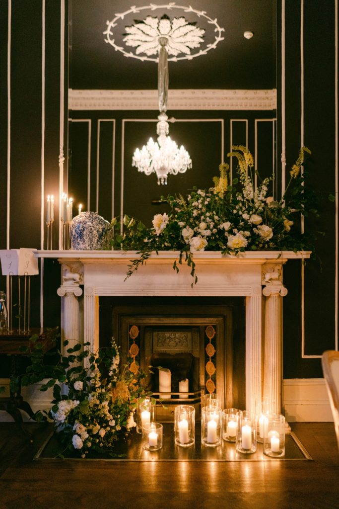 Irish Wedding Venue, fireplace in Number 25 Fitzwilliam in Dublin