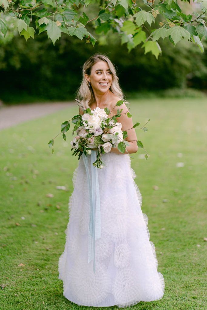 Irish bride on the ground of Number 25 Fitzwilliam in Dublin